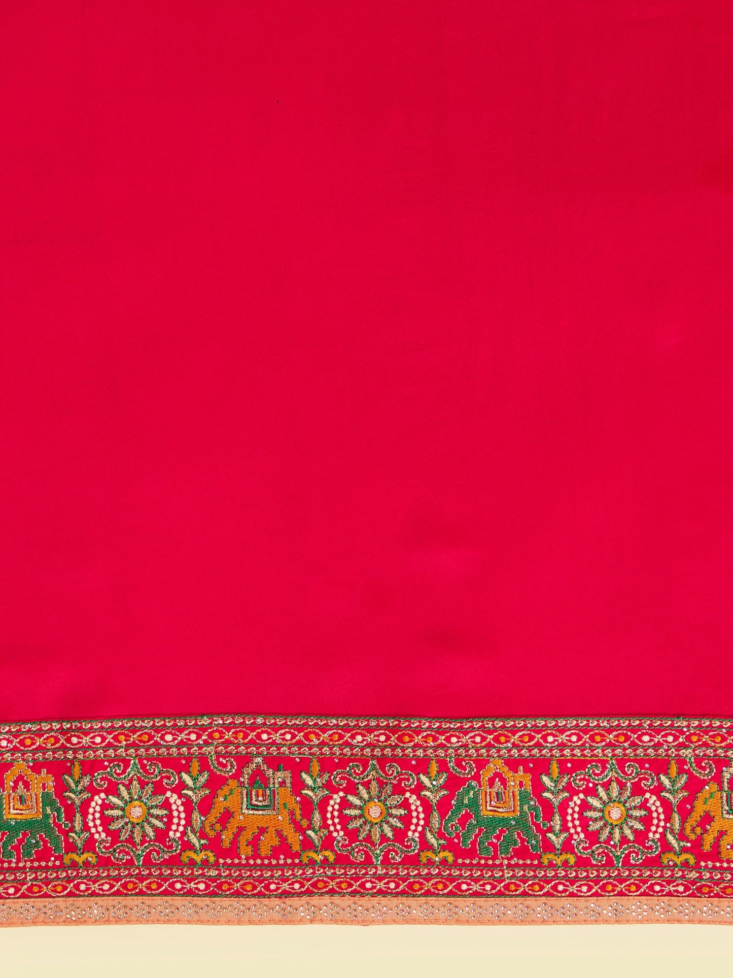 MOHEY Women's Art Silk Thread Work Tribal Design Saree with Blouse Piece(Peach)