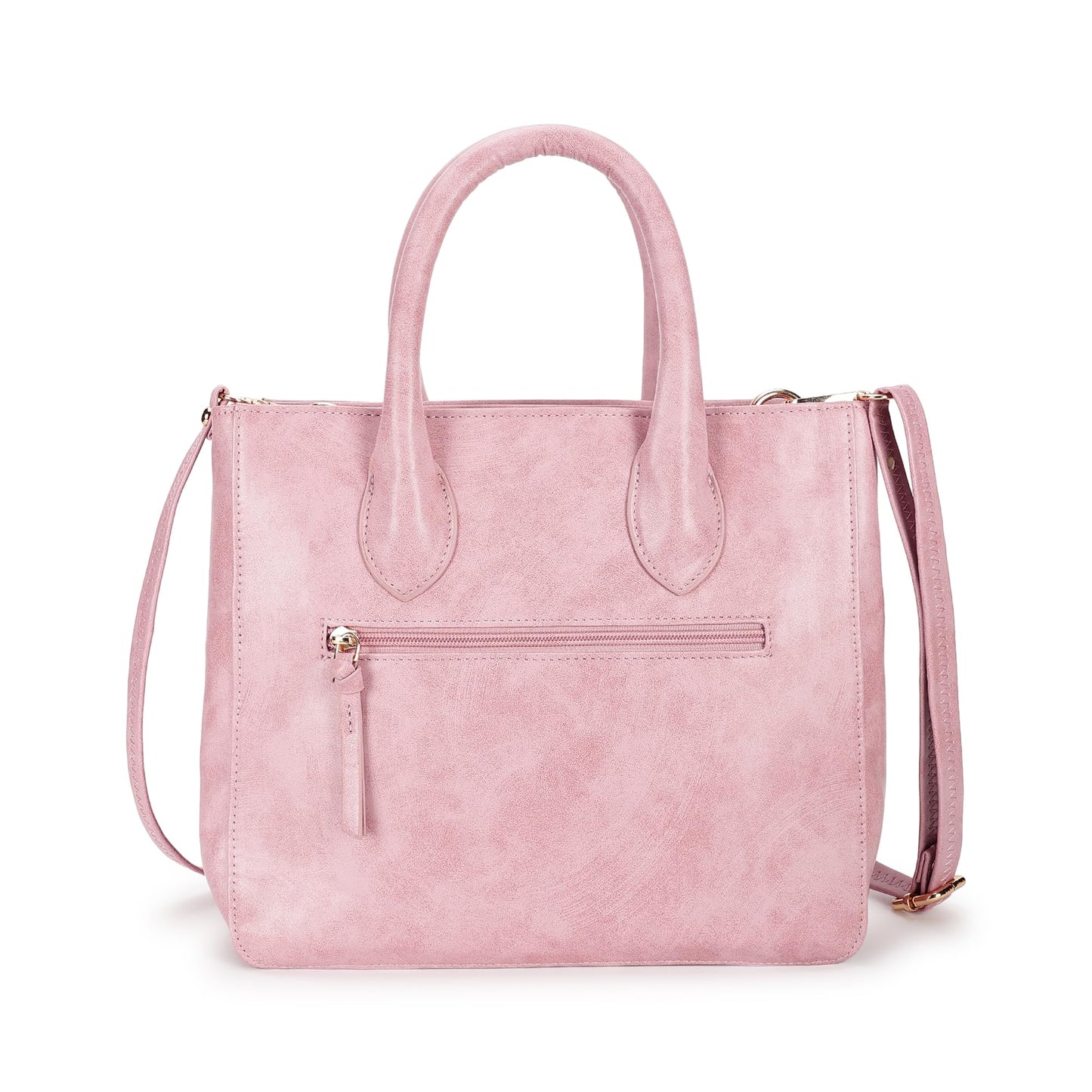 Fastrack Women Carryall Satchel with Top Handles and Adjustable Shoulder Strap - Stylish Zippered for Everyday Use, Pink