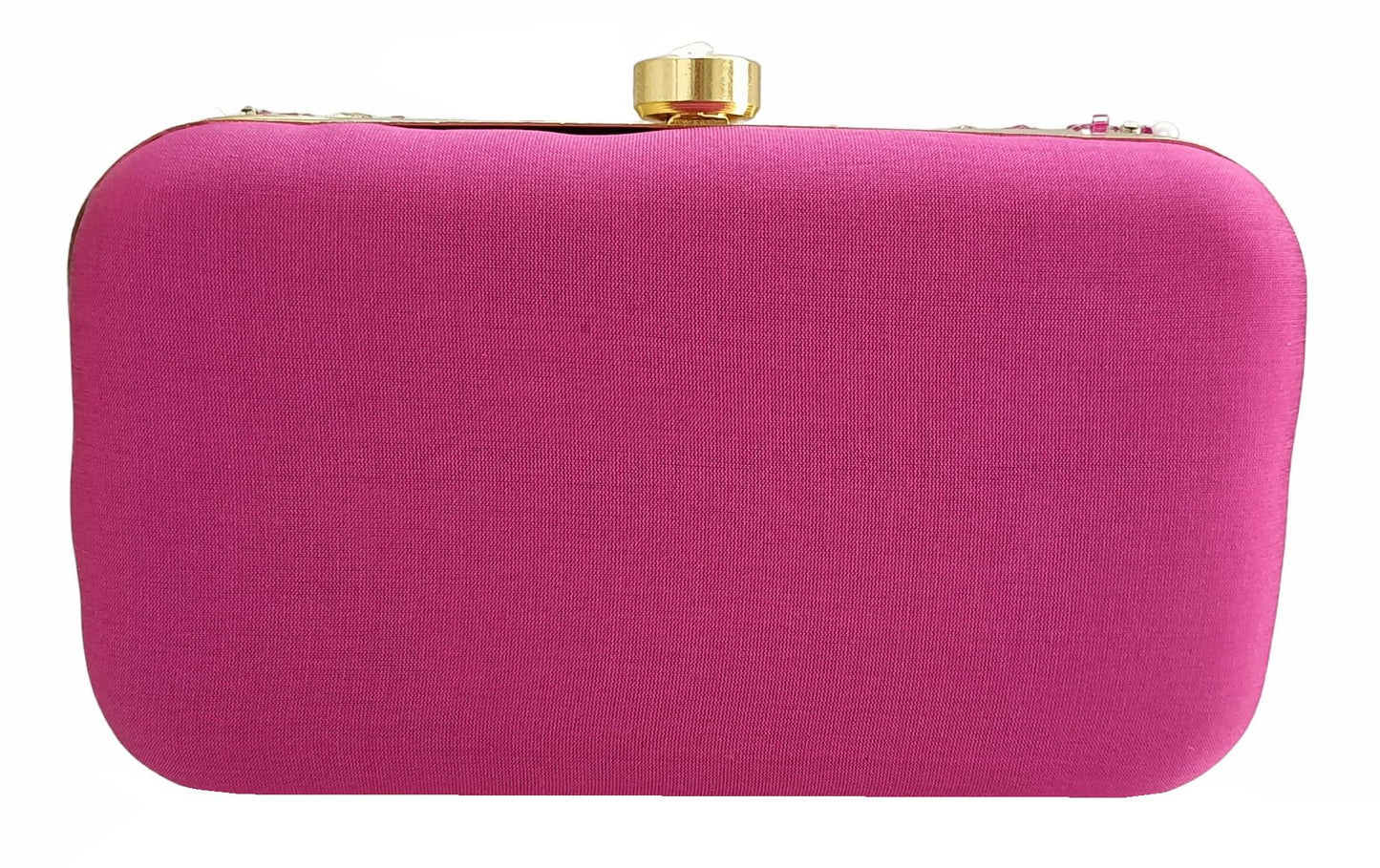 DUCHESS Women Hand Embroidered Sequins Box Clutch for Wedding Party (Pink)