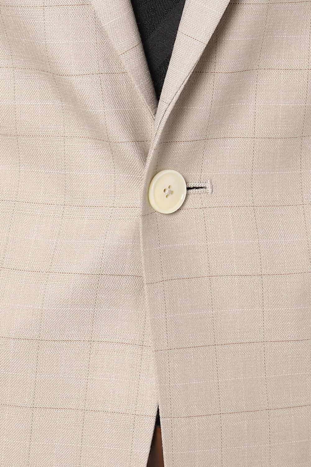 Peter England Men's Polyester Blend Two Piece Suit (PISUWNSP737449_Beige_44)