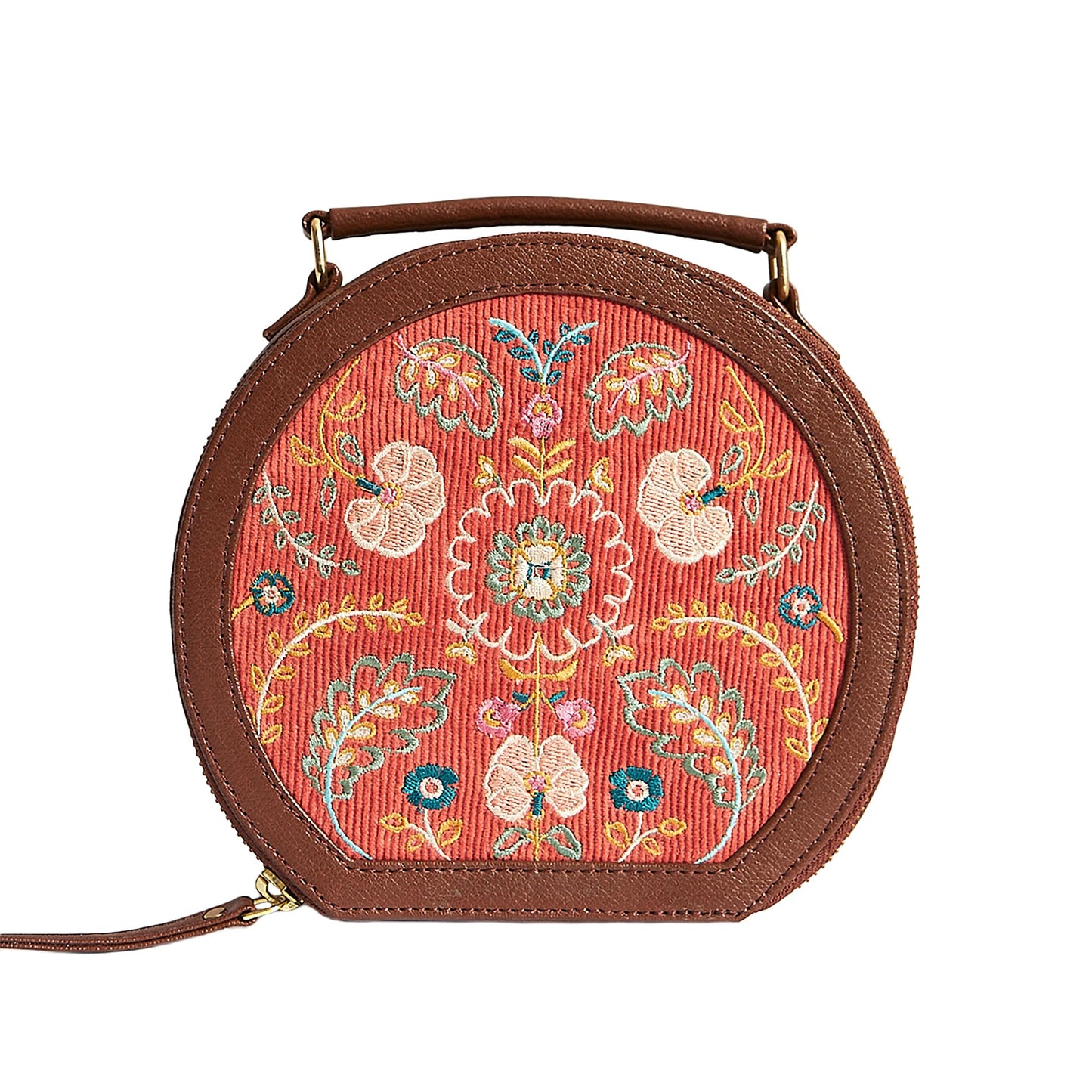 Chumbak Batik Bloom Embroidered Sling|Red