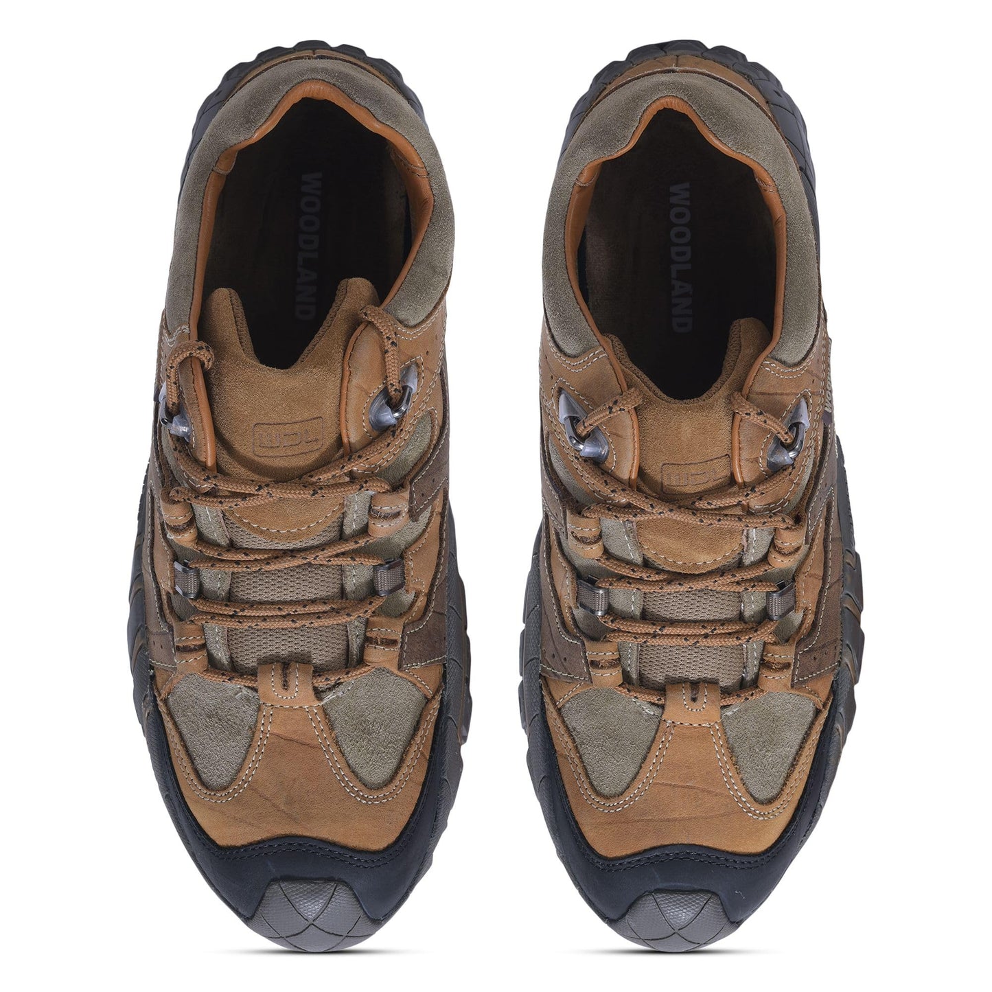 Woodland Men's Tobacco Leather Sneakers - 9 UK/India (43 EU)