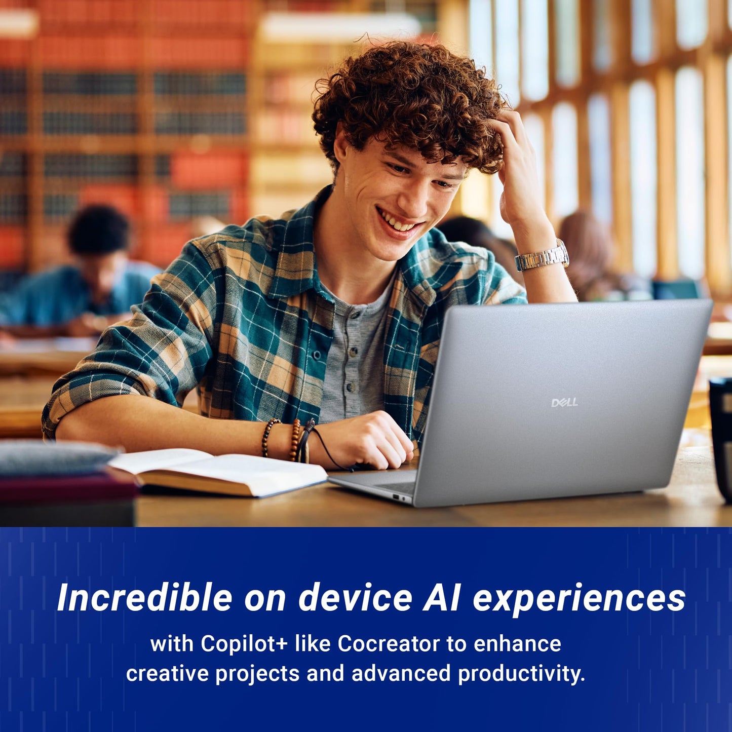 Dell 16 AMD Ryzen AI, R5-340 Processor, 16 GB LPDDR5X, 512 GB SSD, 16" (40.64 cm) FHD Plus, Win11+MSO 2024, Ice Blue, 1.83 Kg,AMD Radeon Graphics, 300 Nits IPS, Backlit+FPS Keyboard, AI Powered Laptop