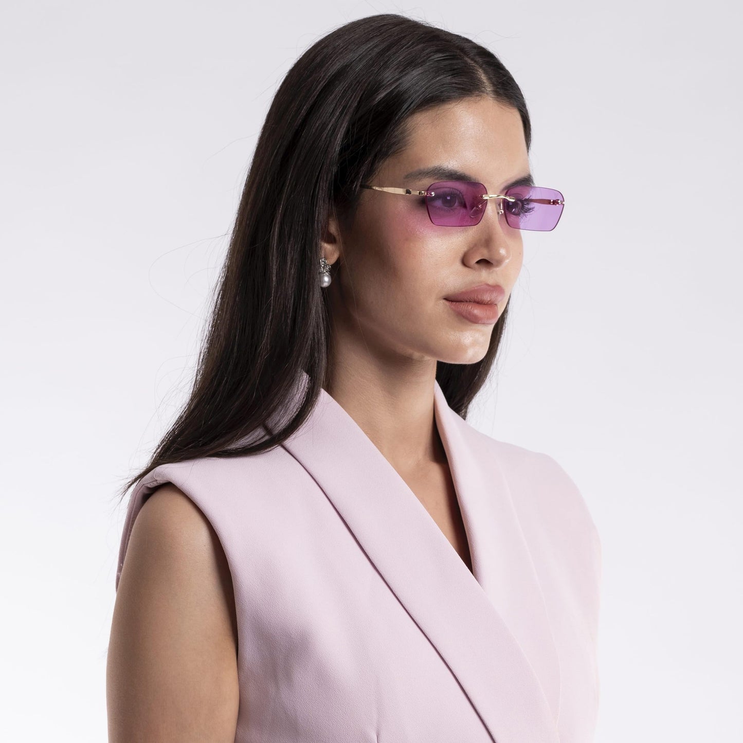 Voyage UV Protected Violet Rectangular Sunglasses for Men & Women (3405MG3787 | Golden Frame | Violet Lens)