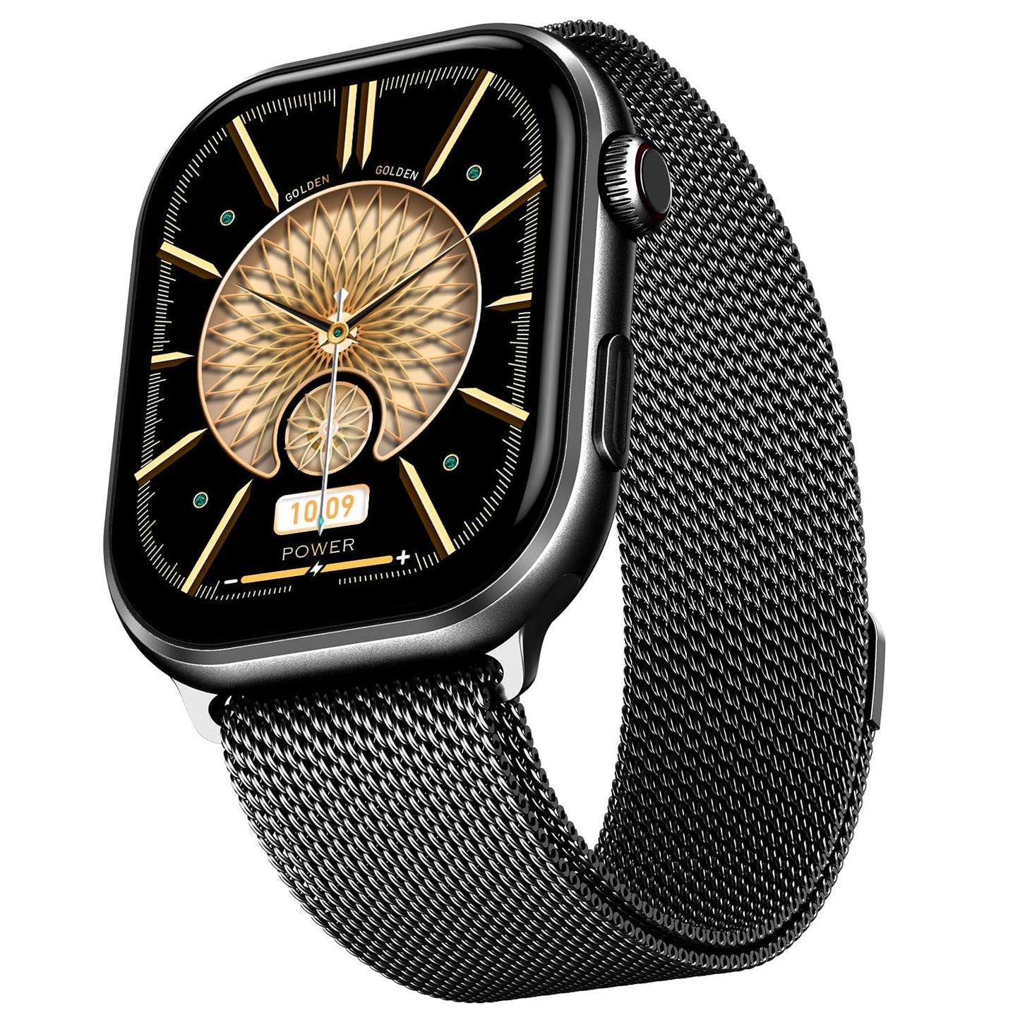 Fire-Boltt Brillia Pro Smart Watch with 51.3mm (2.02 inch) AMOLED Display, Bluetooth Calling, SpO2, Heart Rate Monitoring, 120+ Sports Modes, IP67 Waterproof, Long Battery Life (Black Mesh)