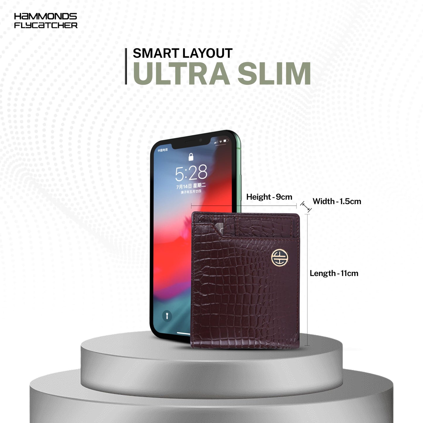 HAMMONDS FLYCATCHER Wallet for Men Leather Original, Mens Wallet, Leather Wallets for Men Stylish, Bi-Fold Wallets for Man, 6 Card Slots, Easy Access Card Slots, Coin Pocket, Mens Gift - Croc Redwood