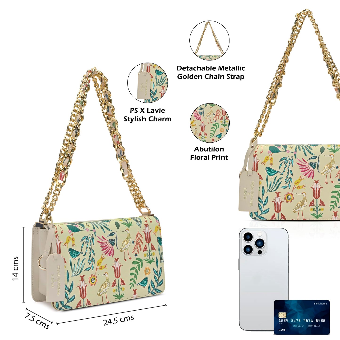 Lavie X Payal Singhal Limited Edition Women's Saras Small Box Satchel | Ladies Purse Handbag