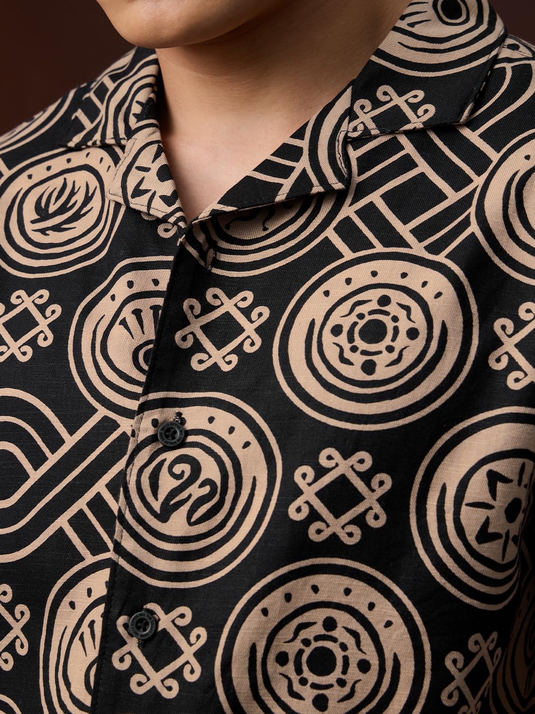 The Souled Store HTTYD: Dragon Fury Men and Boys Short Sleeve Cuban Collar Black Graphic Printed Easy to Style Casual Cotton Oversized Shirt