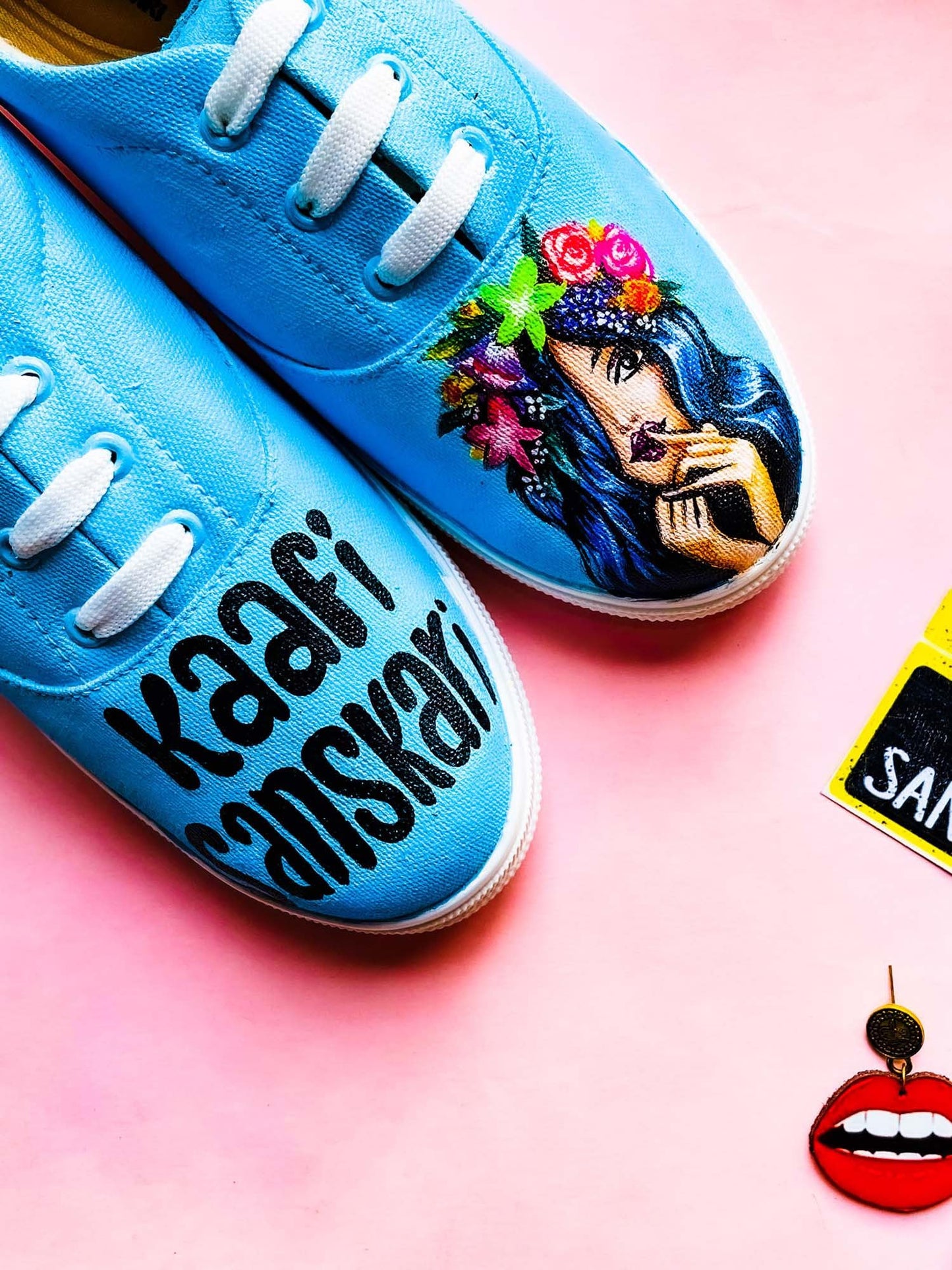 THE QUIRKY NAARI Kaafi Sanskari Sneakers for Ultra-Cool Sanskaari You | Blue