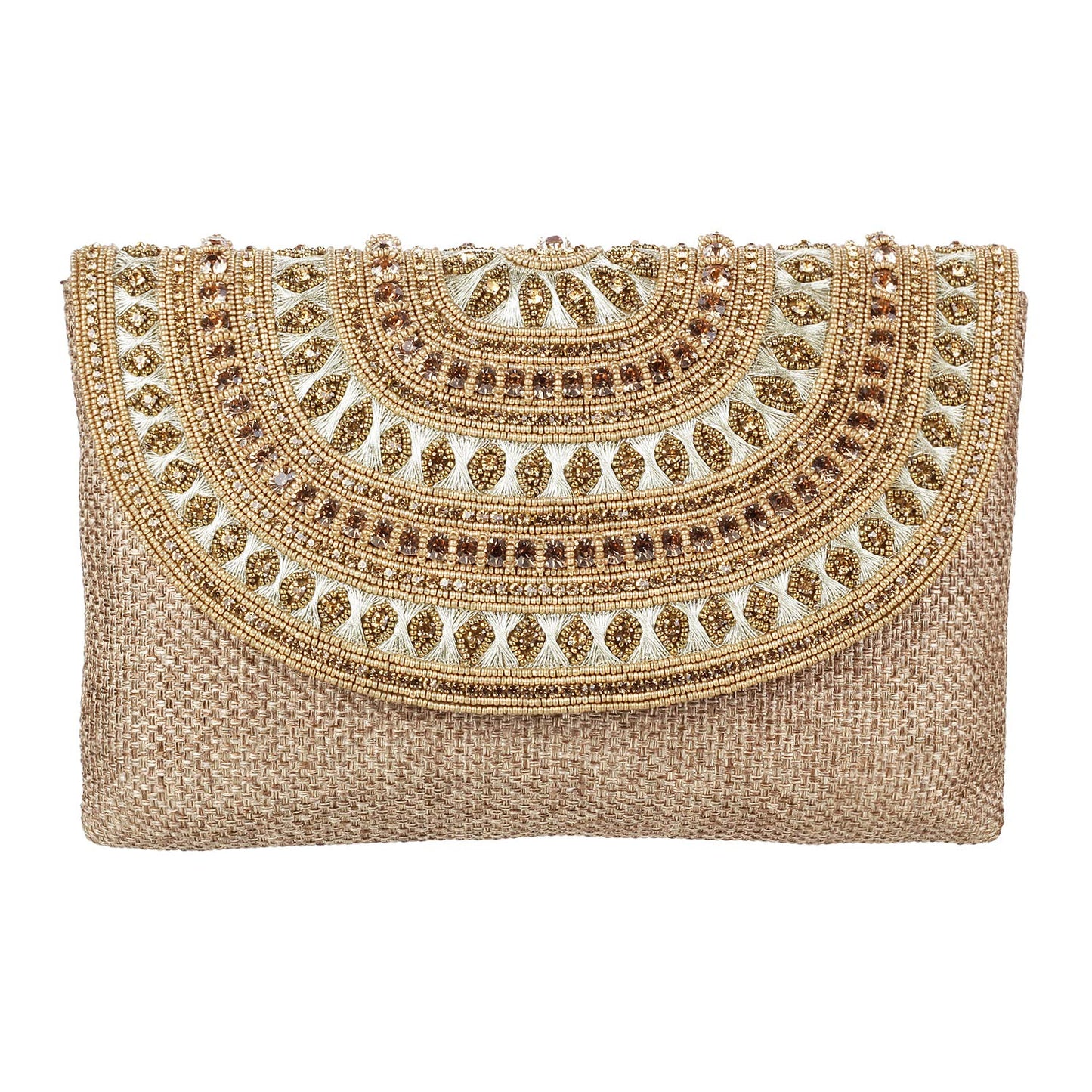 Metro Womens Synthetic Antic Gold Clutch (One Size)