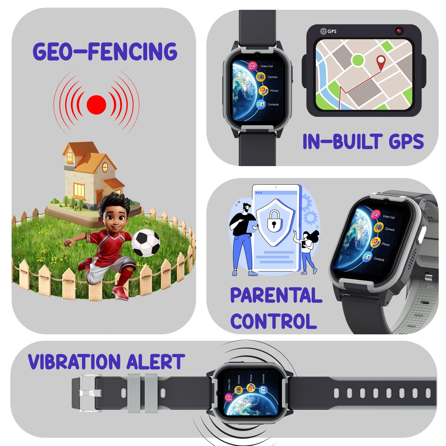 SPIKY Gnome Kids Smartwatch | with HD 4G Video & Voice Calling | IP67 Water Resistant, GPS - LBS Tracking - WiFi, Geo Fencing, SOS Button | Best Smartwatch for Kids Boys & Girls | Age 4 to 14 Years
