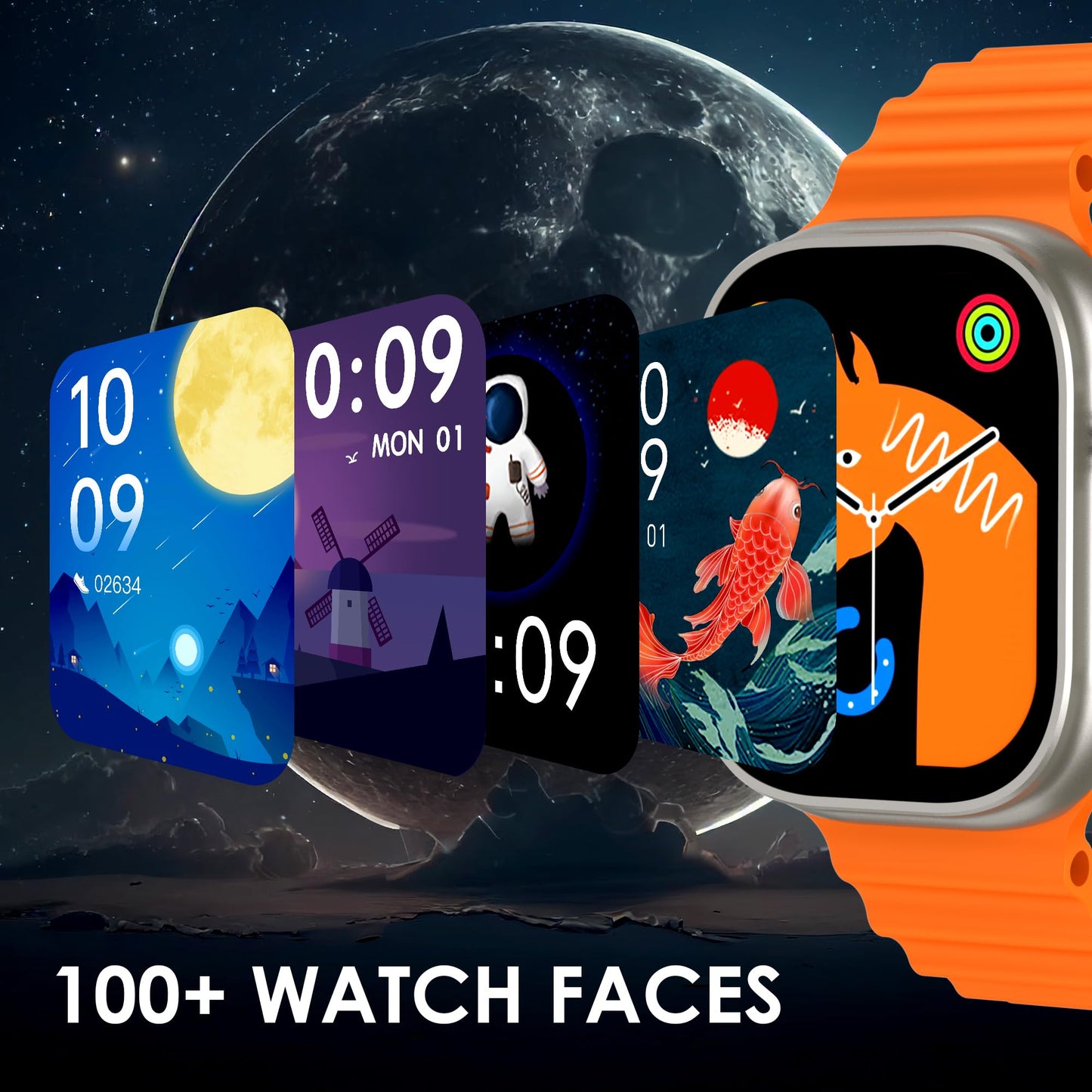 itel ‎2 Ultra 2.0'' HD IPS Display Smartwatch with Bluetooth Calling, 100+ Watch Faces, Upto 30 Days Battery, 100 Sports Mode, IP68 Water Resistant, Heart Rate Monitoring and SpO2 (Orange)