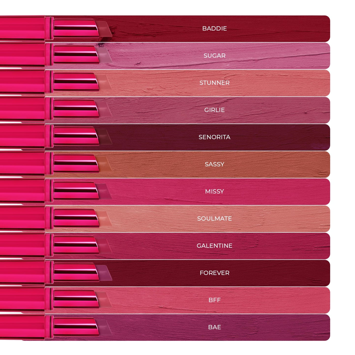 Parul Garg Beauty Bestie – No-Transfer Lipsticks | Bold Matte & Long-Lasting | Hydrating with Hyaluronic Acid, Vitamin E & SPF 15 | Vegan, Cruelty-Free (Forever Pink Favourites, Pack of 5)