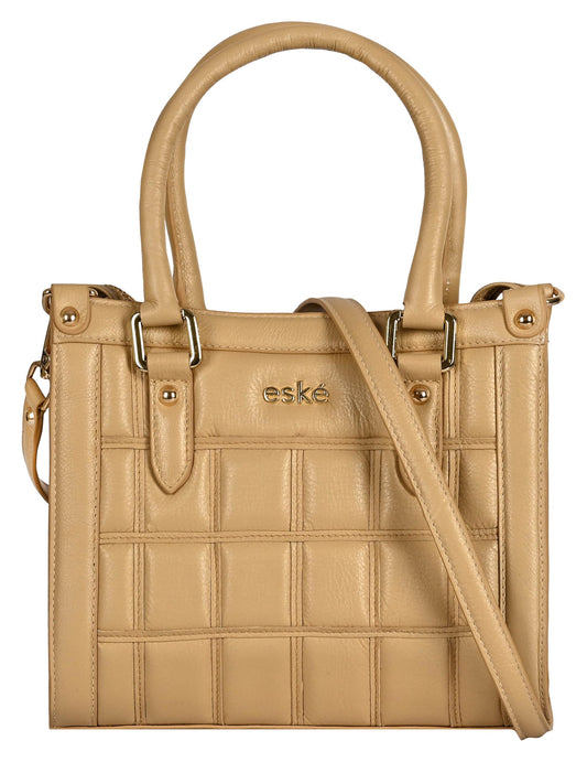 eske Viviana Genuine Leather Women's Handbag (Light Gold)