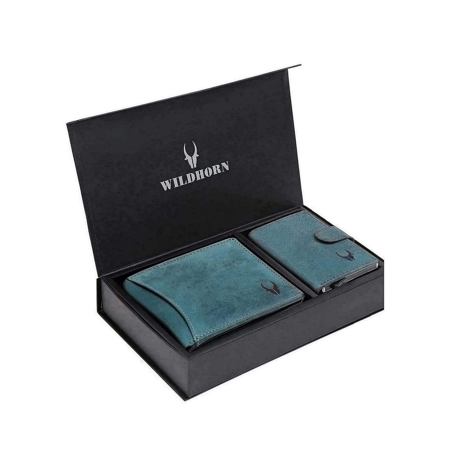 WildHorn Blue Leather Men's Wallet and Card Holder (RAKHIGIFT1173)