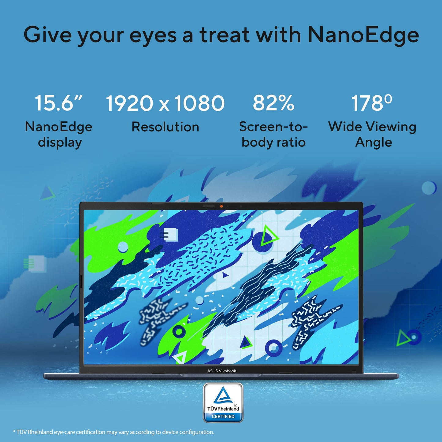 ASUS Vivobook 15,13th Gen,Intel Core i3-1315U (Intel UHD /16GB RAM/512GB SSD/FHD/15.6"/60Hz/Win 11/M365 Basic (1Year)*/Backlit Keyboard/Office Home 2024/Quiet Blue/1.70 kg) X1504VA-NJ2325WS