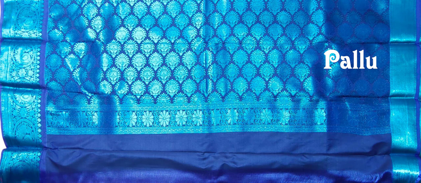 SREE KUMARAN Women's Kanchipuram Silk Pure Pattu Sarees With Blouse (VSK314-4)