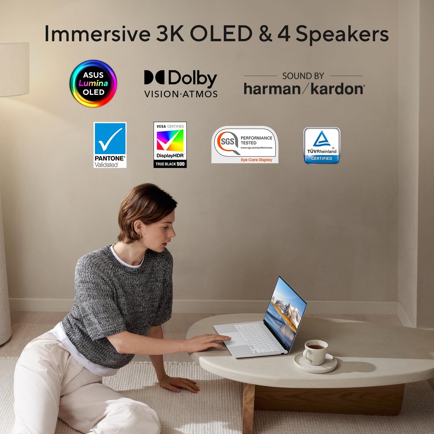 ASUS Zenbook S 14,Intel Core Ultra 7(Series 2),Copilot+ AI PC(Intel Arc iGPU/47TOPS/32GB/1TB/3K OLED Touchscreen/14/Windows 11/M365 Basic (1Year)*/Office Home 2024/White/1.20 kg) UX5406SA-PZ7762WS