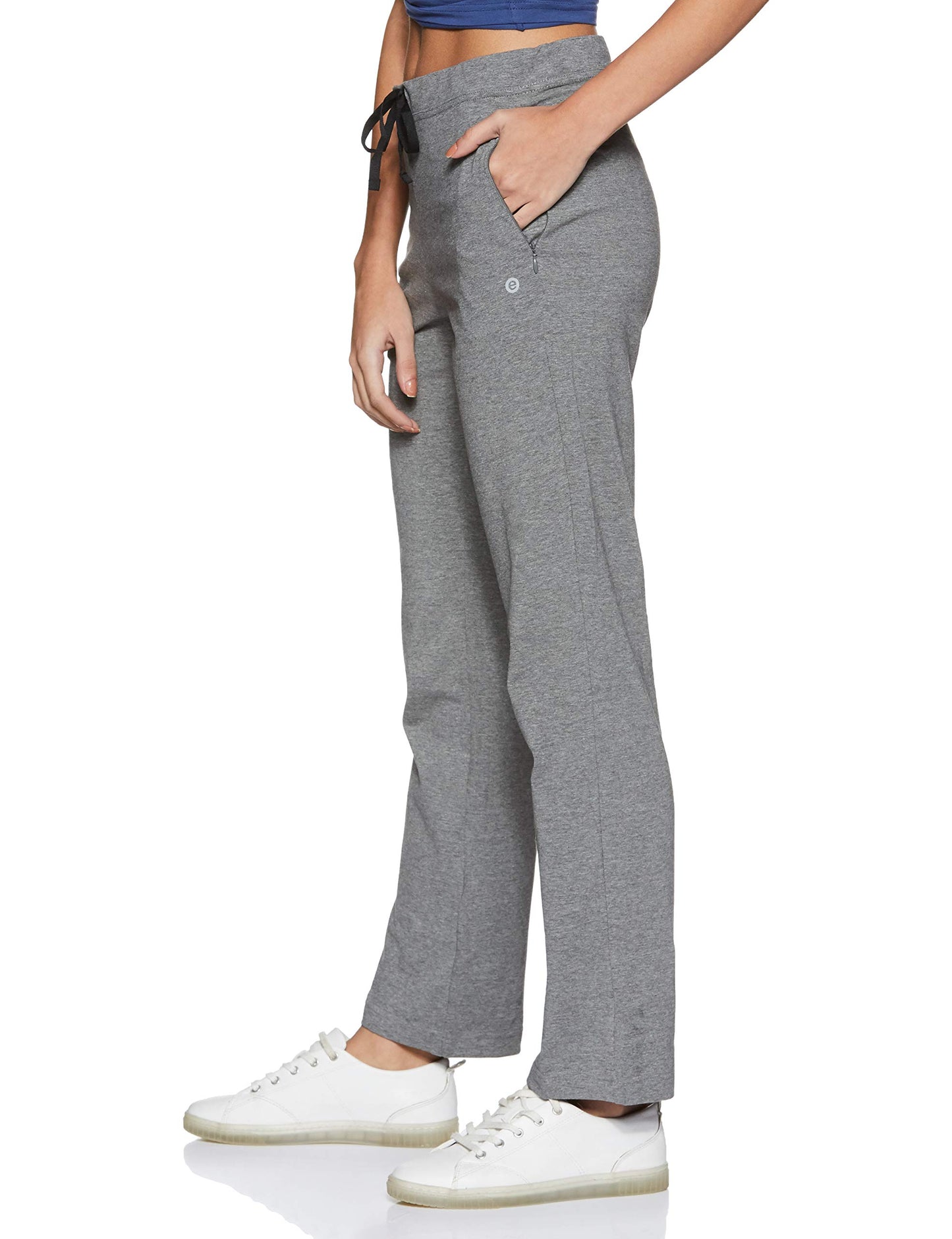 Enamor Women's slim fit Lounge Pants (E014_MEDIUM GREY MELANGE_L)