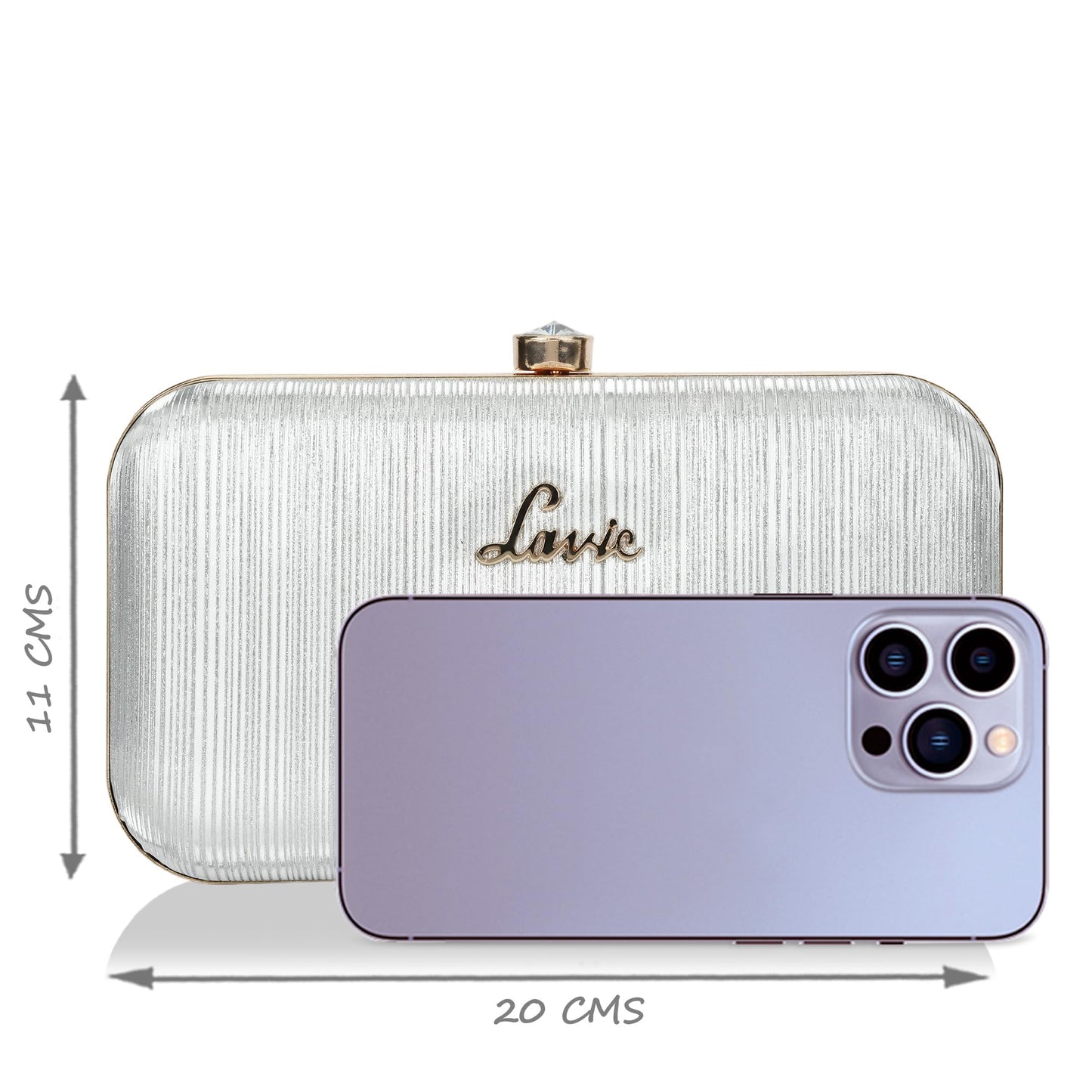 Lavie Women's Shimmer Oval Frame Clutch | Ladies Purse Handbag