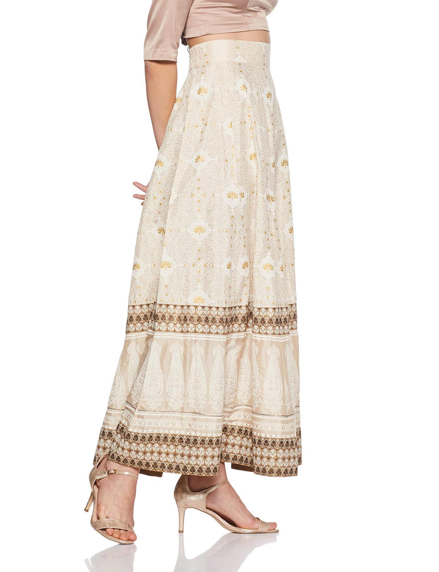 W for Woman Women's Maxi Skirt (18AUW50065-110638_Off-White_WL_Off White_L)