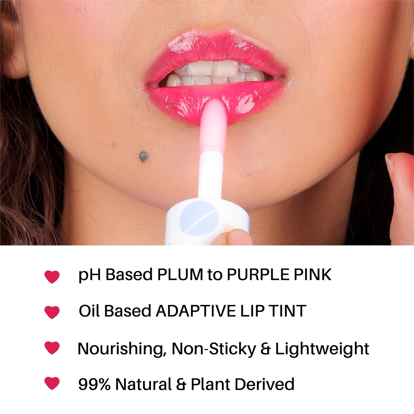 LAMIOR pH Adaptive Lip Tint | Colour Changing Lip Oil Stain | Long Lasting Lip Tint | Non Sticky & High Shine | Nourishing Oils like Jojoba & Almond | Heals Chapped & Dry Lips | Shade - Jamun Ball, 5ml
