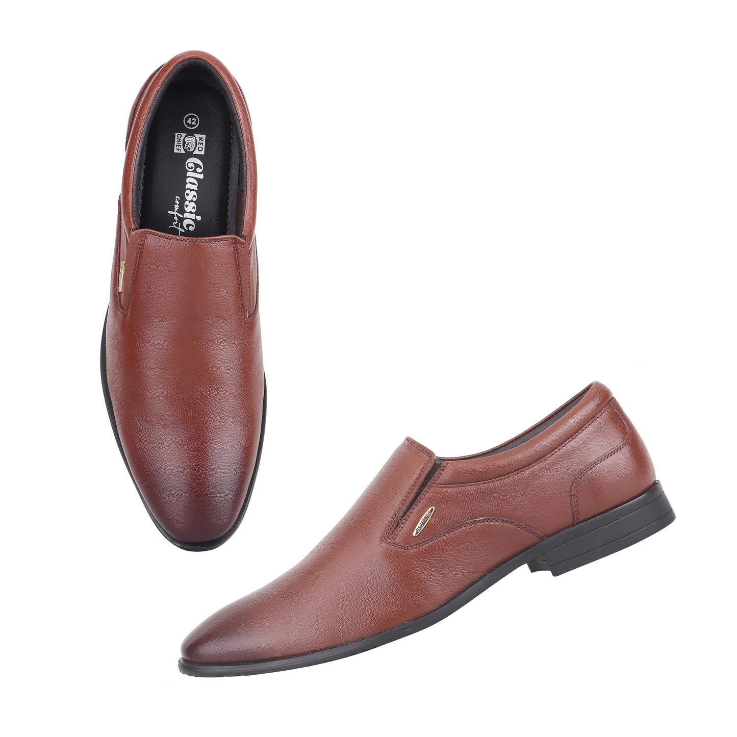 Red Chief Low Ankle Formal Slip On Shoes for Men | Tan UK10