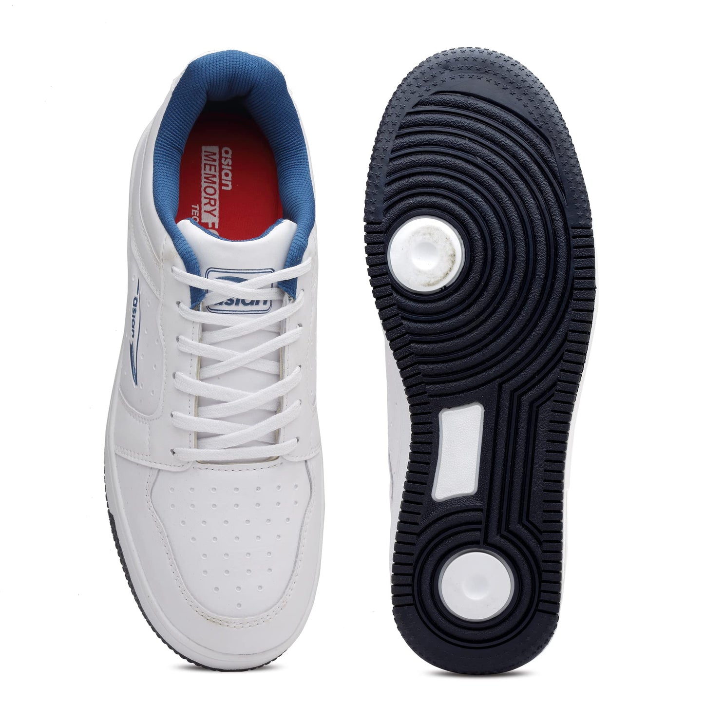 ASIAN JASPER-05 Chunky Rubber Outsole Technology with Waterproof Synthetic Upper TPR Sole Lace-up Shoes for Men's White,UK 7