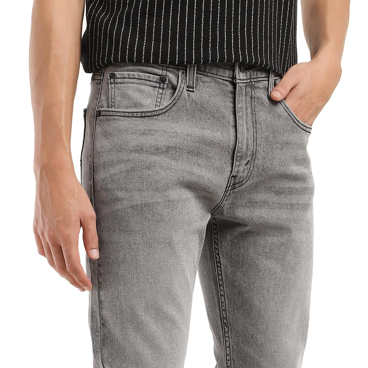 Levi'sMen's 512 Black Slim Tapered Fit Mid Rise Jeans, 34