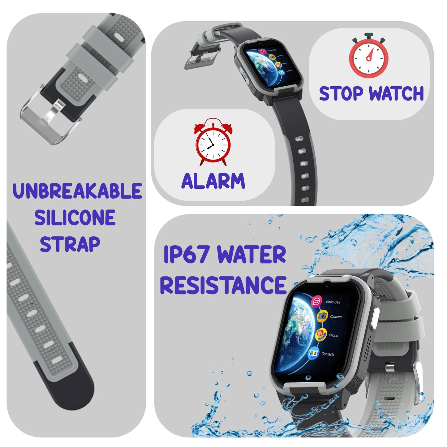 SPIKY Gnome Kids Smartwatch | with HD 4G Video & Voice Calling | IP67 Water Resistant, GPS - LBS Tracking - WiFi, Geo Fencing, SOS Button | Best Smartwatch for Kids Boys & Girls | Age 4 to 14 Years