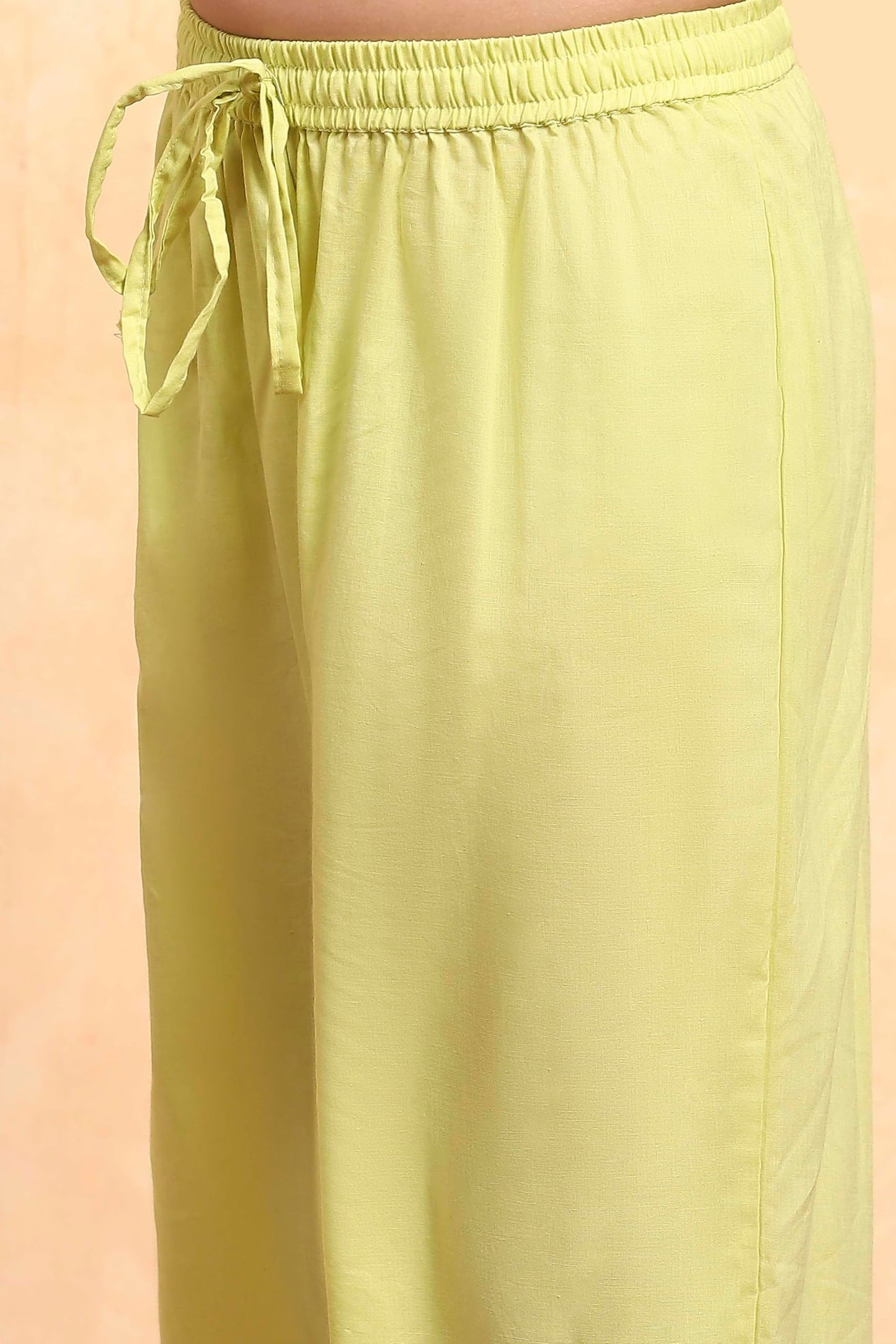 Biba Girl's Polyester Kurta Set (KW5222ESS25LMYL