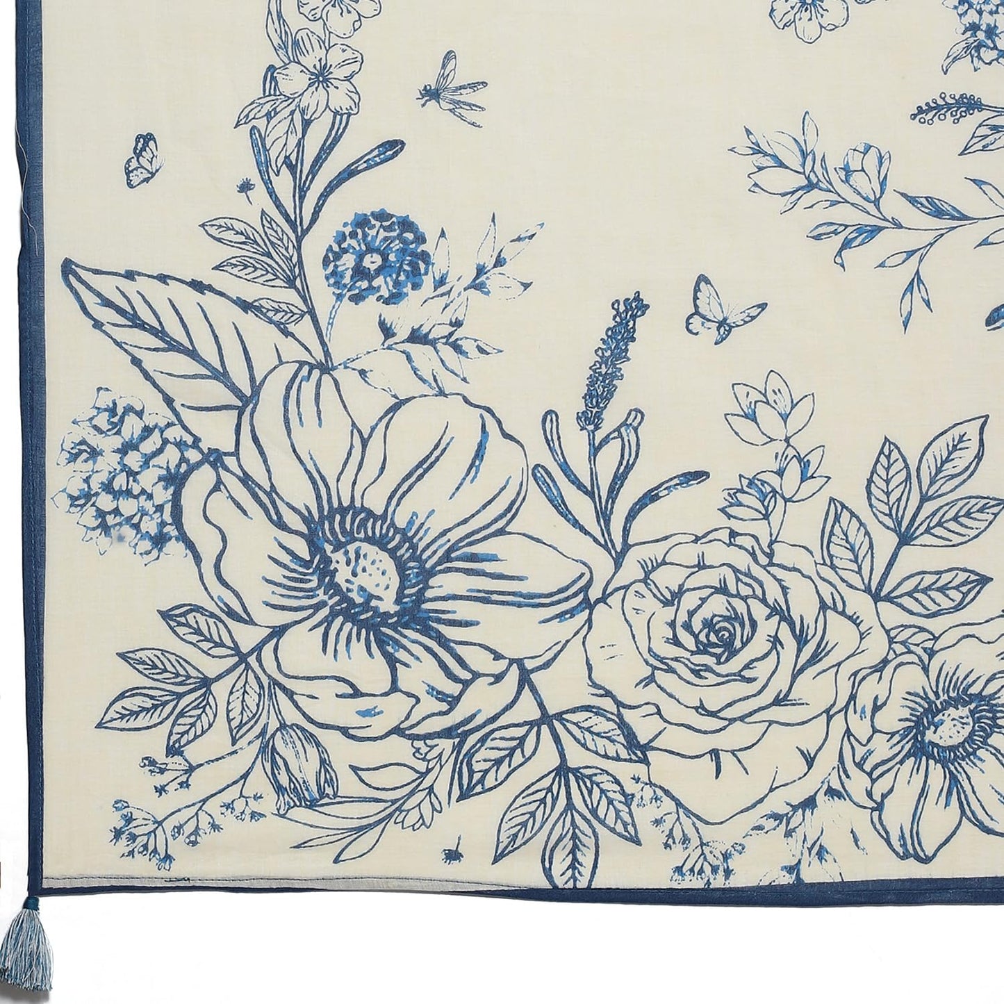 Biba Women Off-White and Blue Cotton Straight Kurta Set_34