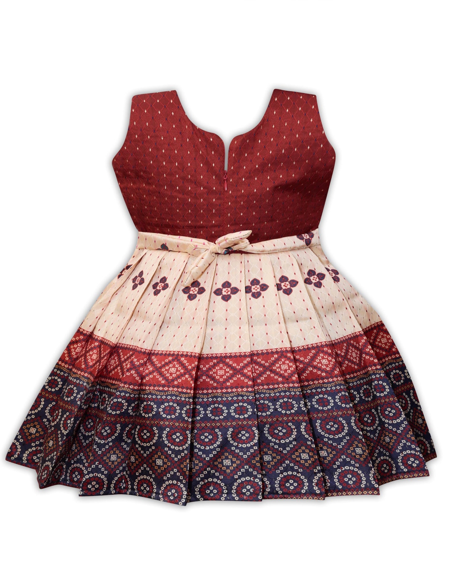 Lehnvel South Indian Traditional Pattu Pavadai Jacquard Silk Frock Dress For Baby Girls