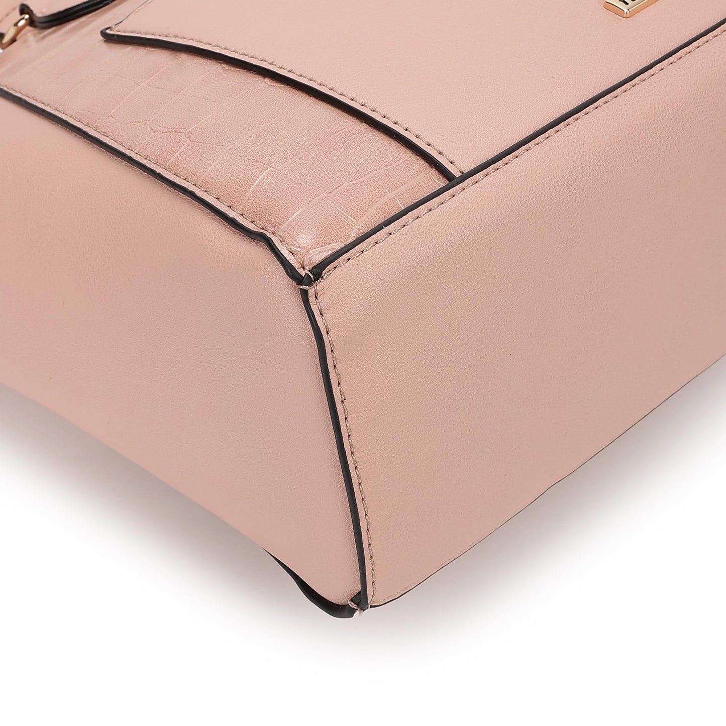 Fastrack Croco Textured Structured Satchel with Detachable Sling Strap for Women, Girls and Ladies | Fits Upto 11" iPad or Tablet | Made of Premium Faux Leather | Ladies Purse Handbag