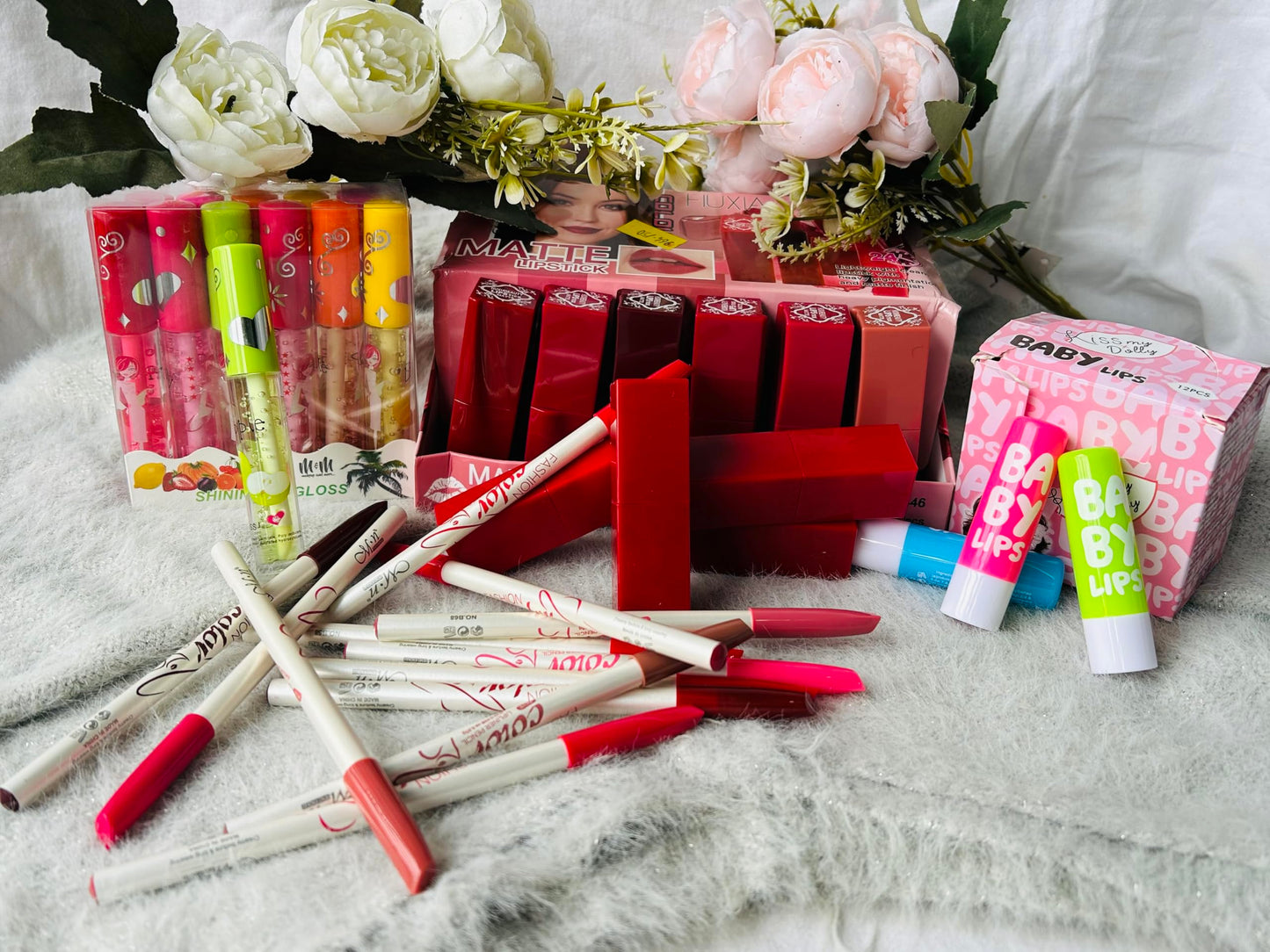 IRYDEE Suxia Matte Lipstick Set, Bubble Gloss, Baby Lips Collection, Red and Pink Shades, Kureaut Matte Formula