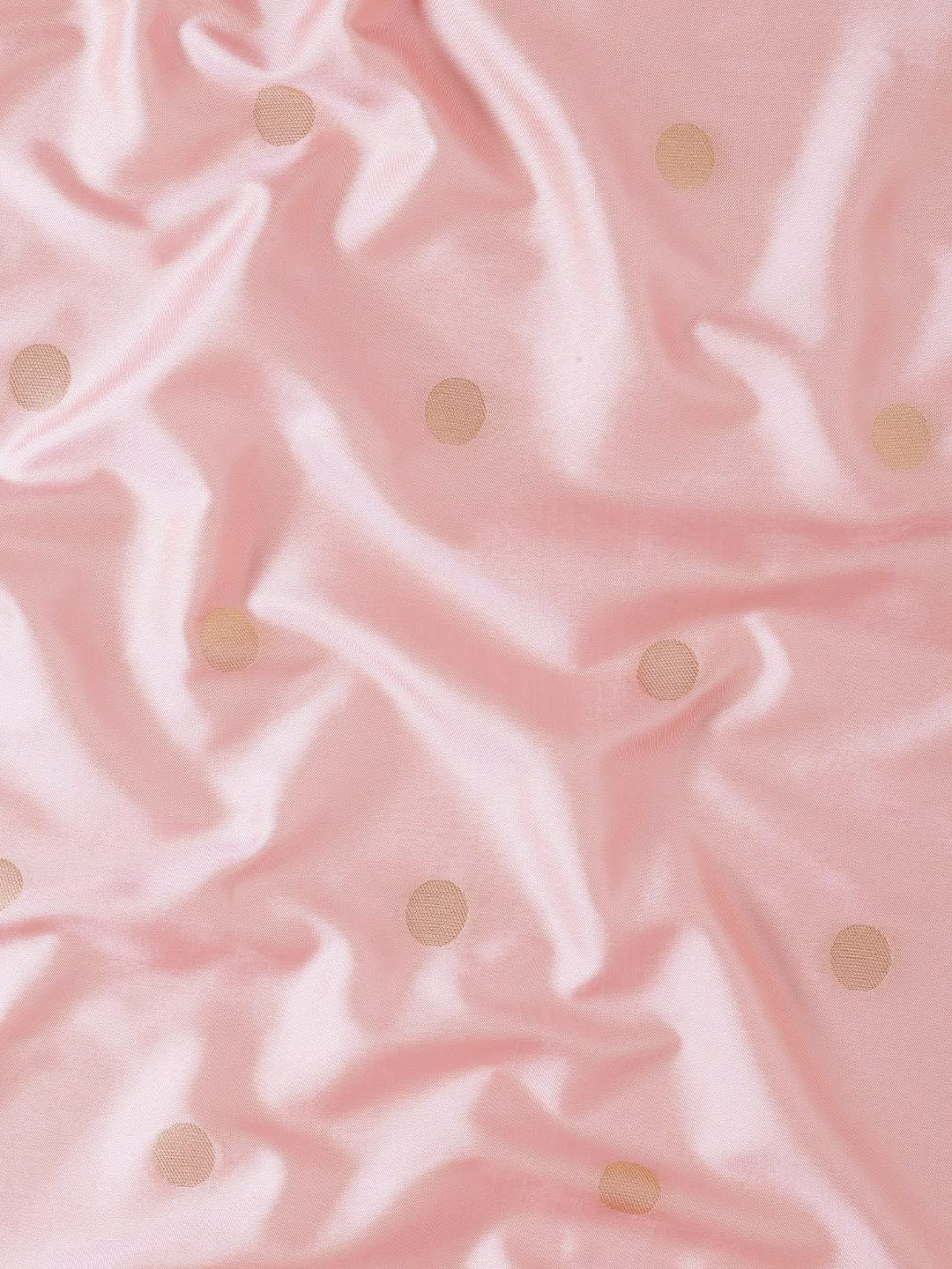 Pandadi Saree Women's Paithani Silk Saree With Unstitched Blouse Piece, Light Pink