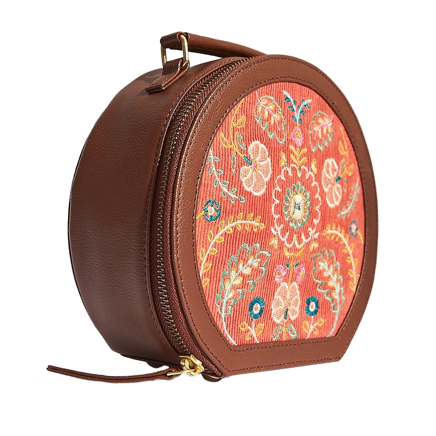 Chumbak Batik Bloom Embroidered Sling|Red