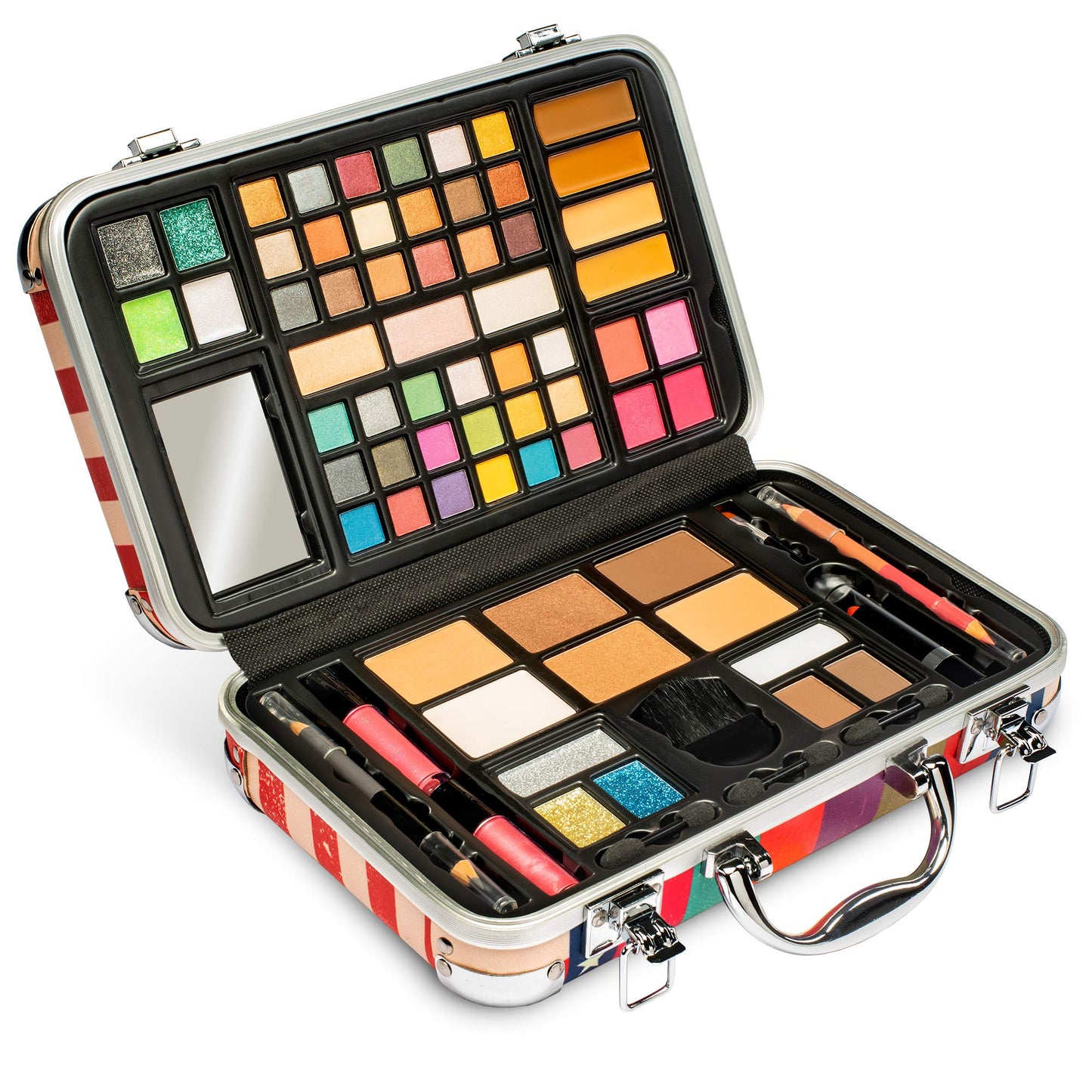 Vokai Makeup Kit Gift Set - 41 Eye Shadows, 7 Body Glitters, 1 Lip Liner Pencil, 1 Lipsticks, 4 Blushs, Eye liner pencil, 5 Concealers, 2 Lip Gloss, 5 Bronzers, Mirror