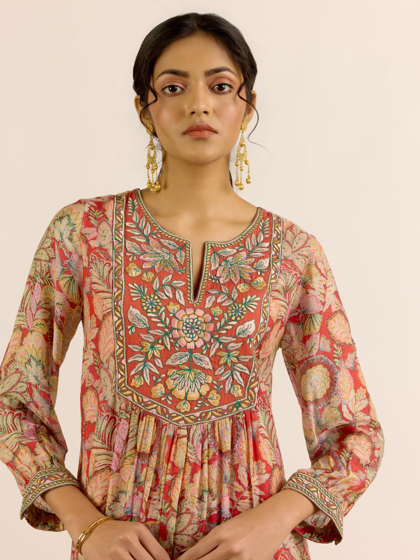 Aarke Ritu Kumar Red Aroma Kurta With Pant And Dupatta