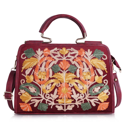 EVEDA Womens Synthetic Leather Stylish Trendy Design Shoulder Crossbody Hobo Handbag, Maroon