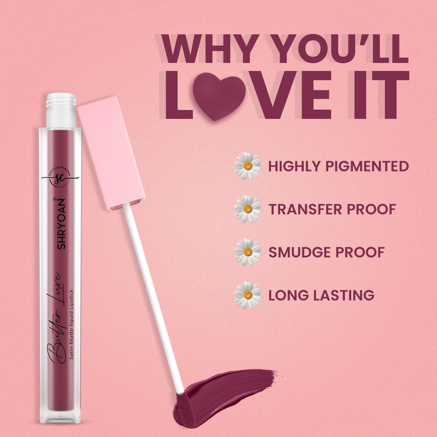 Shryoan Butter Luxe Satin Matte Liquid Lipstick | Ultra Pigmented, Long-Lasting, Non-Transfer Formula, Smooth Lip Color, Weightless Finish, Silky Matte Finish (6ml) (Shade-13, Shade-13)