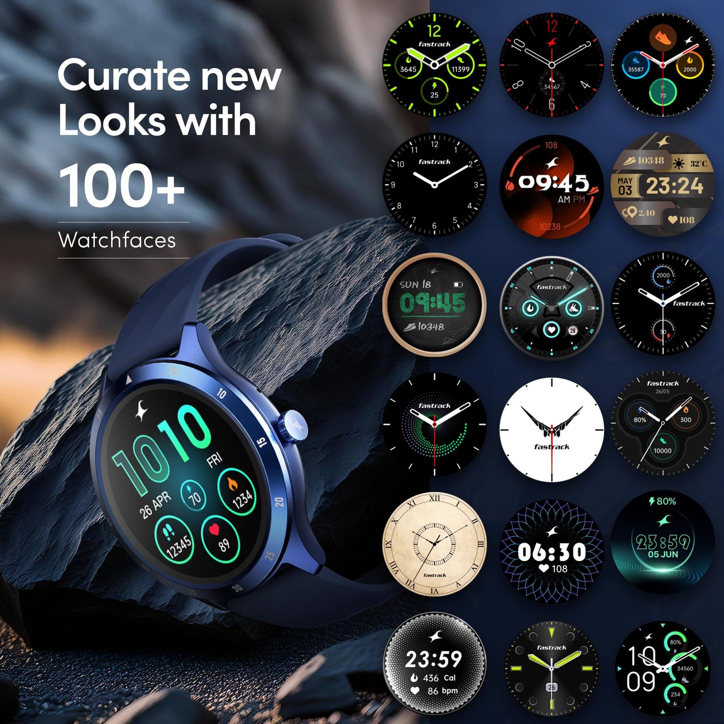 Fastrack Jupiter R2 Smart Watch for Man & Smart Watch for Women Latest with 1.38" Display, BT Calling, Functional Crown, 100+ Sports Modes, Health Suite, SOS, IP68, 5 Days Battery (Black Mesh)