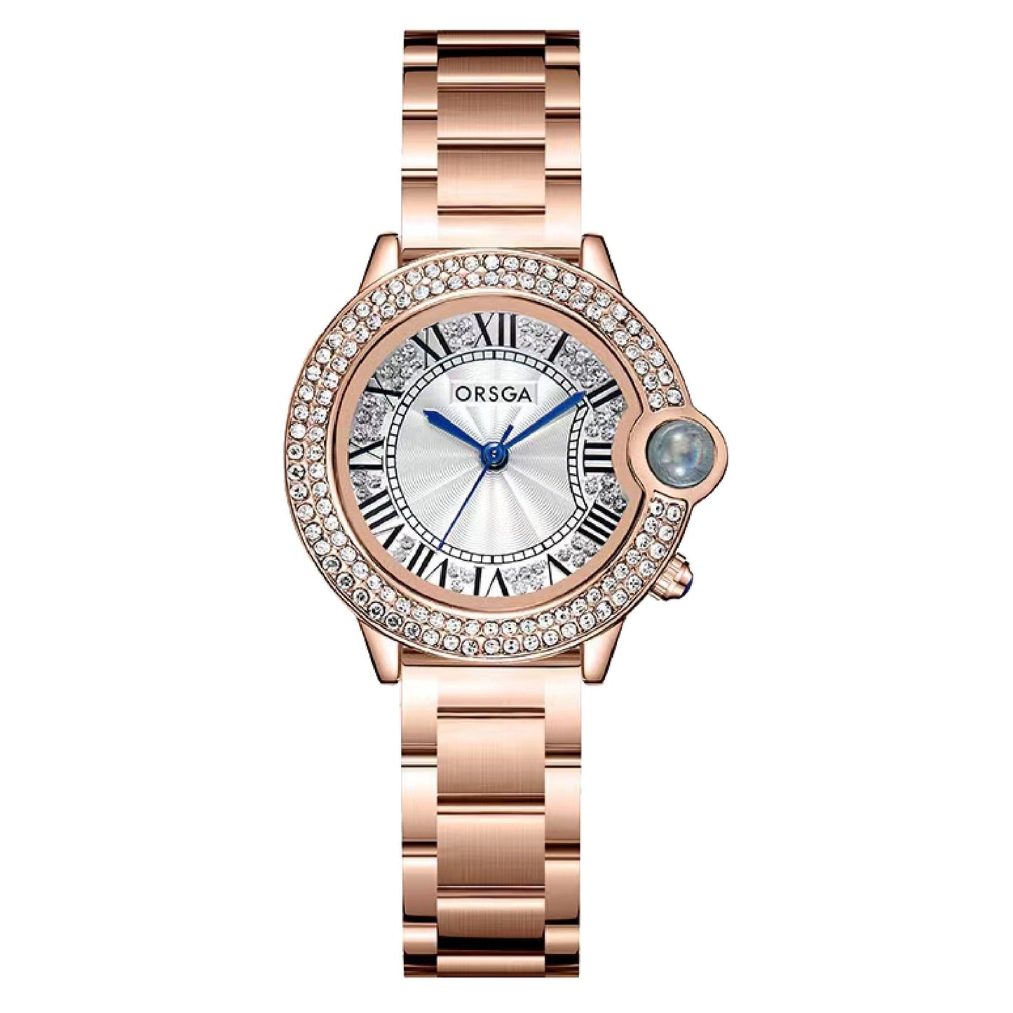 ORSGA Stainless Steel Women Watches Esque Watch For Women - Analog Wrist Ladies Watch Stylish Rose Gold White Dial Latest&Unique Watches Women