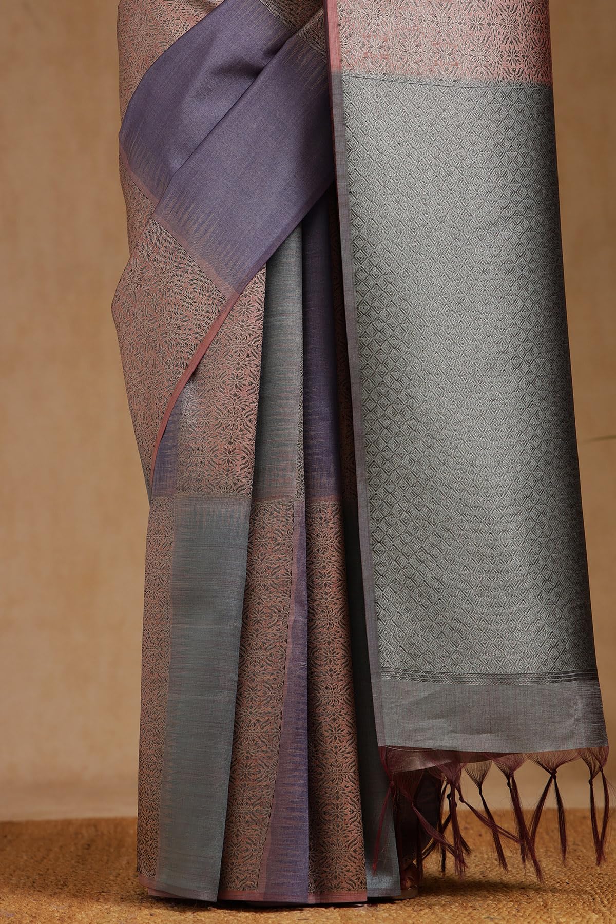 Soch Womens Multicolour Tussar Woven Design Saree