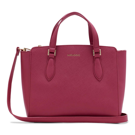 Miraggio Cara Solid Pink Handbag for Women with Detachable & Adjustable Sling/Crossbody Strap