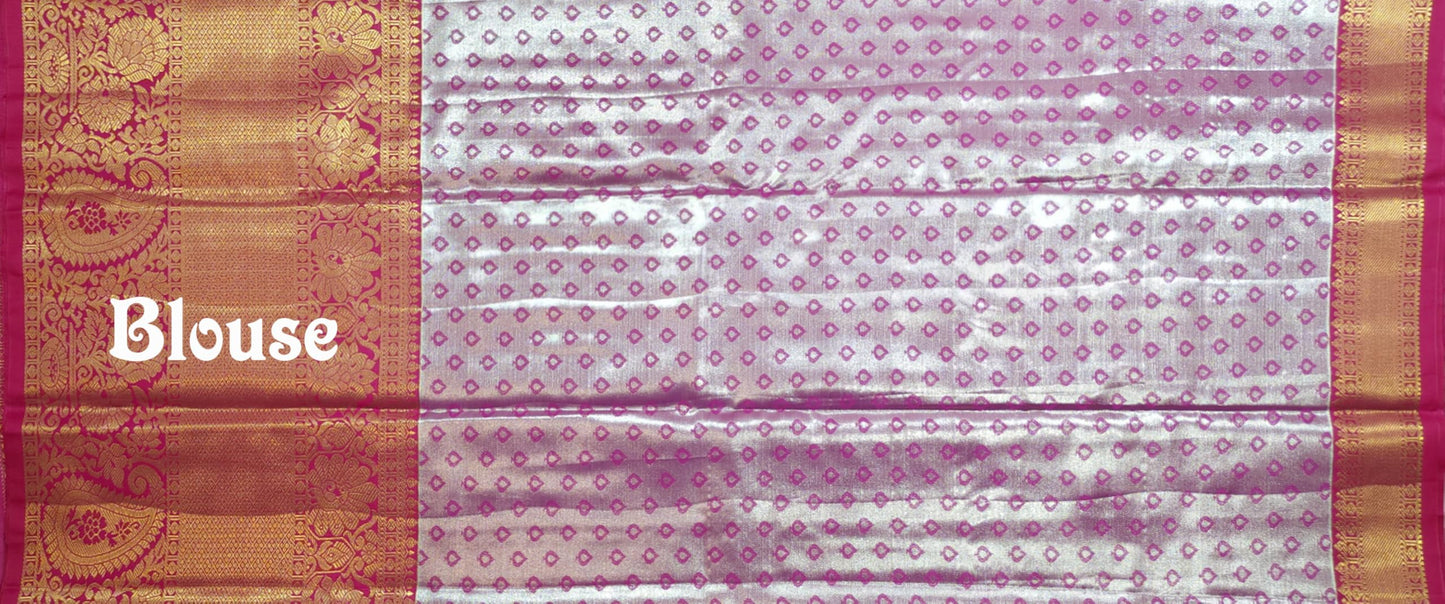 VFCollections Women's Kanchipuram Silk Pure Pattu Sarees With Blouse (VFC590-2)