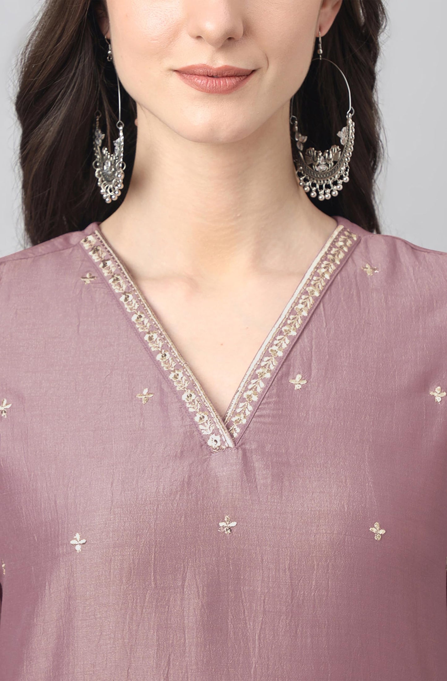 Janasya Women Mauve N/A Printed - Kurta with Pant & Dupatta Latest Style