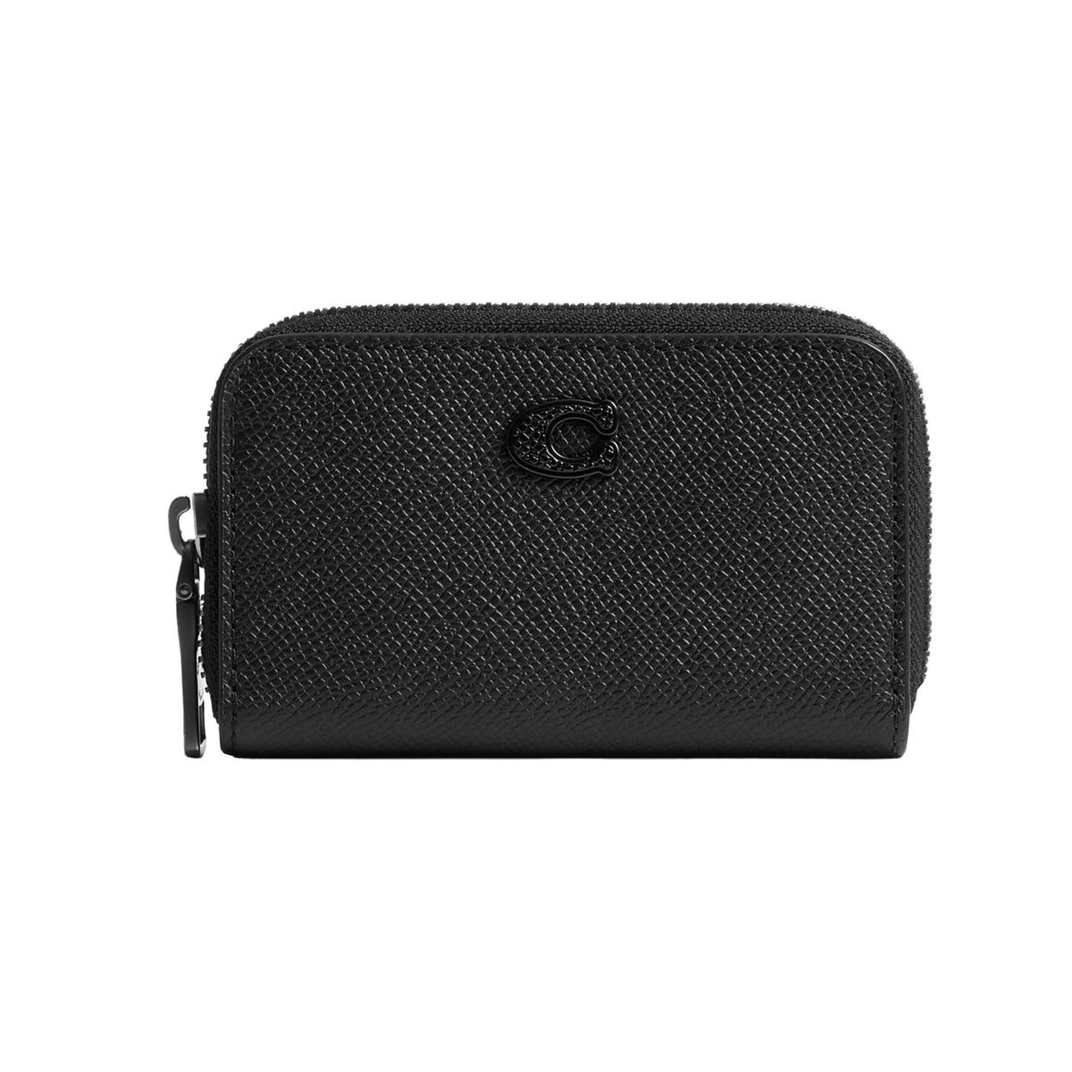 Coach Women's Small Zip Around Card Case, Black, One Size