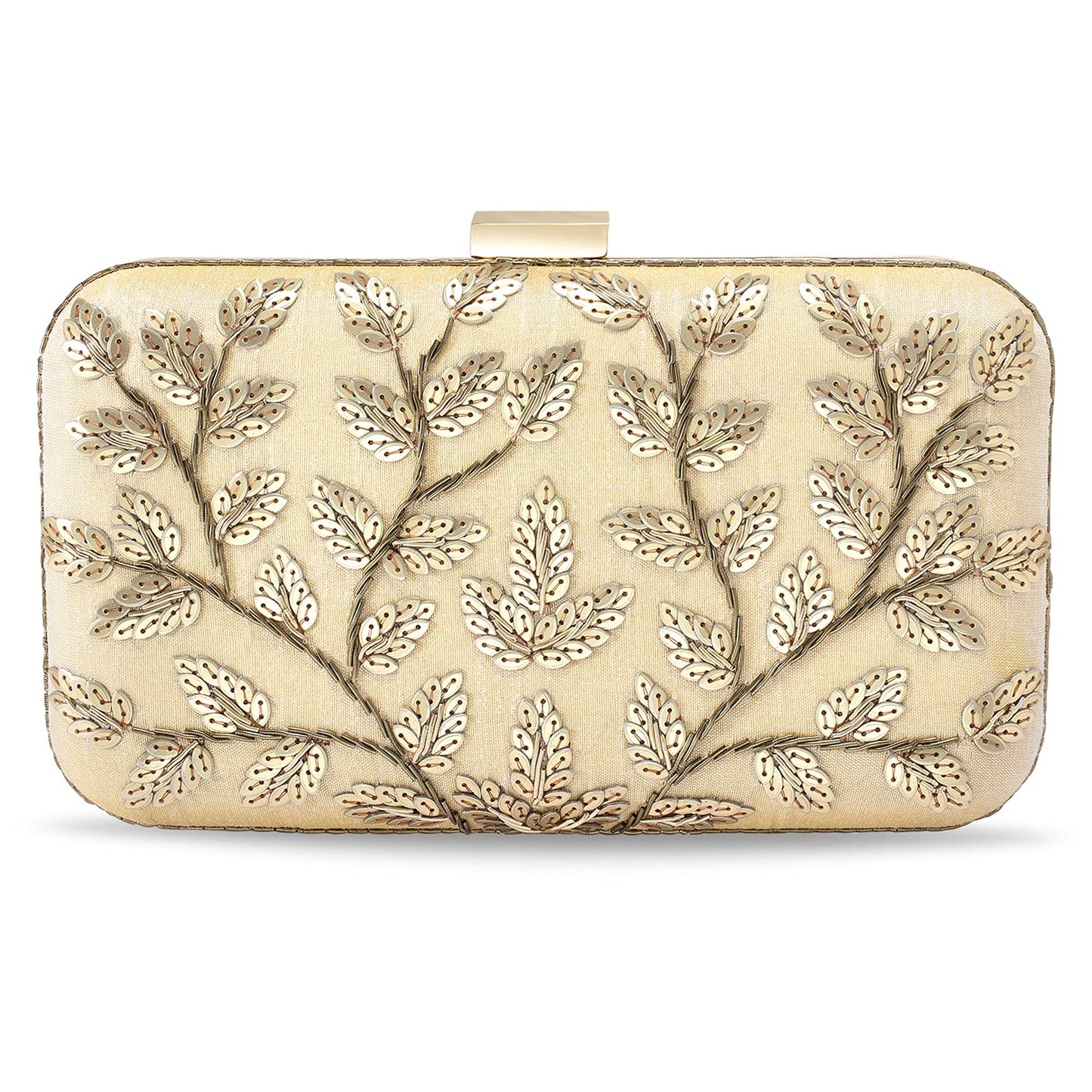 Peora Clutch Purses for Women Wedding Handmade Evening Handbags Party Bridal Clutch (C04G) Gold