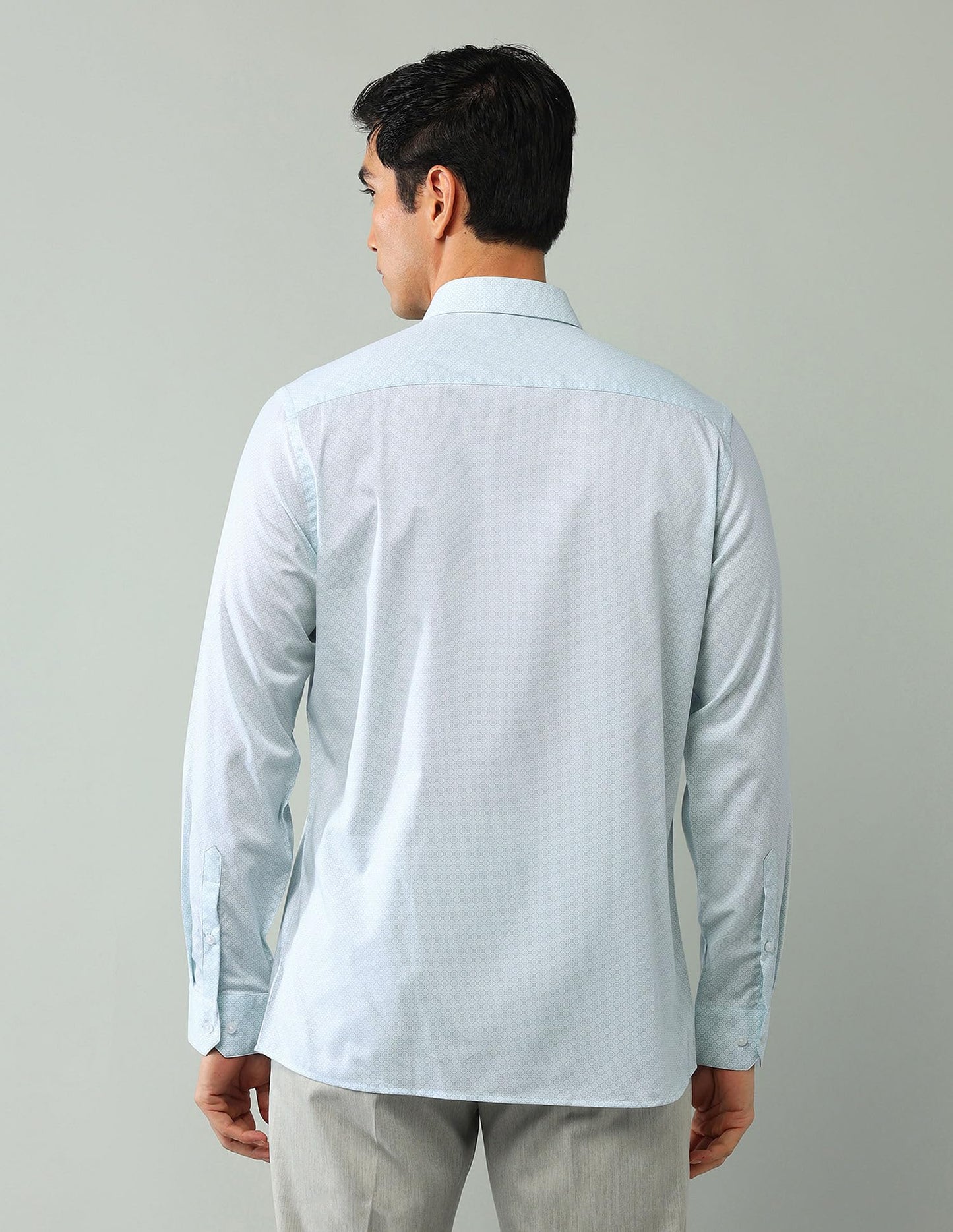 Arrow Regular Fit Twill Printed Shirt_ARAJSH0748_42 Light Green